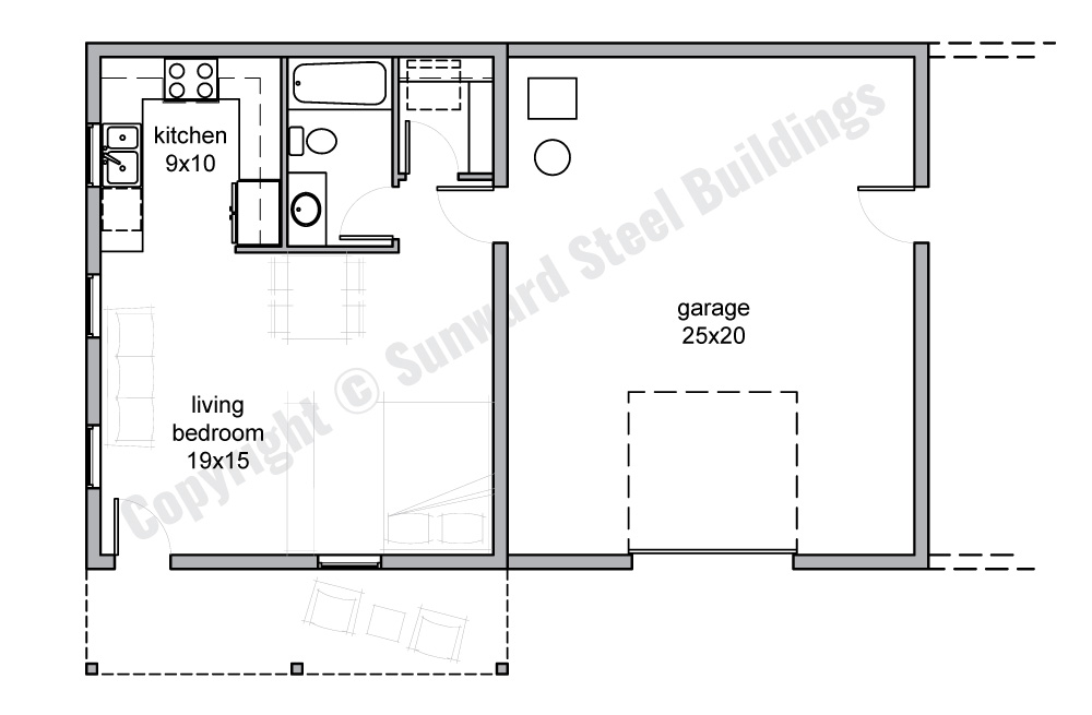 Barndominium floor plans under 1000 sq ft