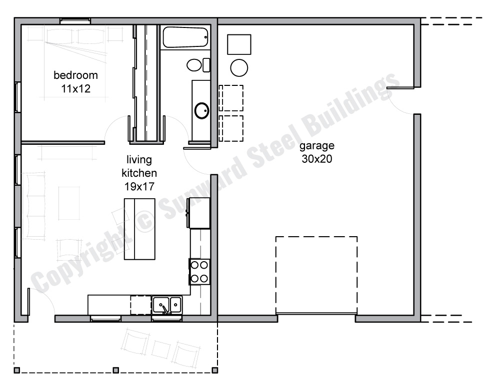 Barndominium Floor Plans 1, 2 or 3 Bedroom Barn Home Plans