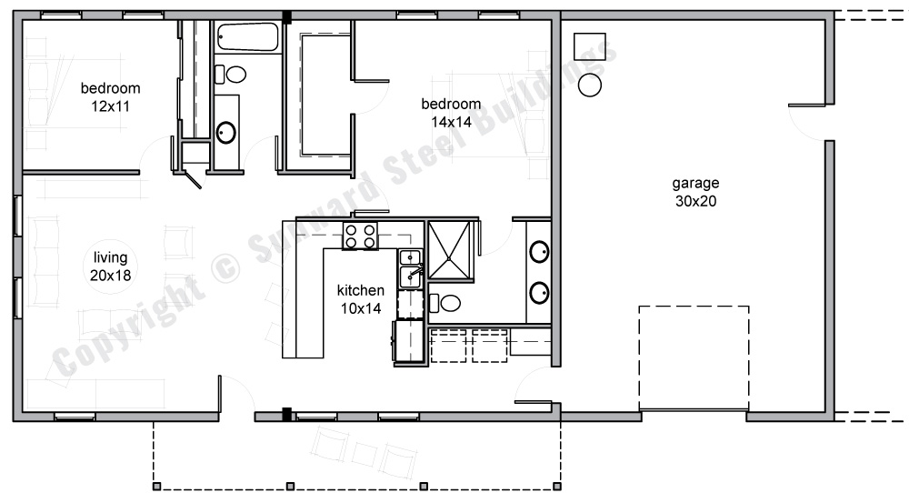 Barndominium Floor Plans | 1, 2 or 3 Bedroom Barn Home Plans