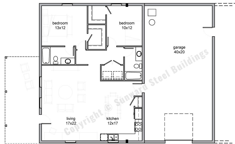 Barndominium Floor Plans 1, 2 or 3 Bedroom Barn Home Plans