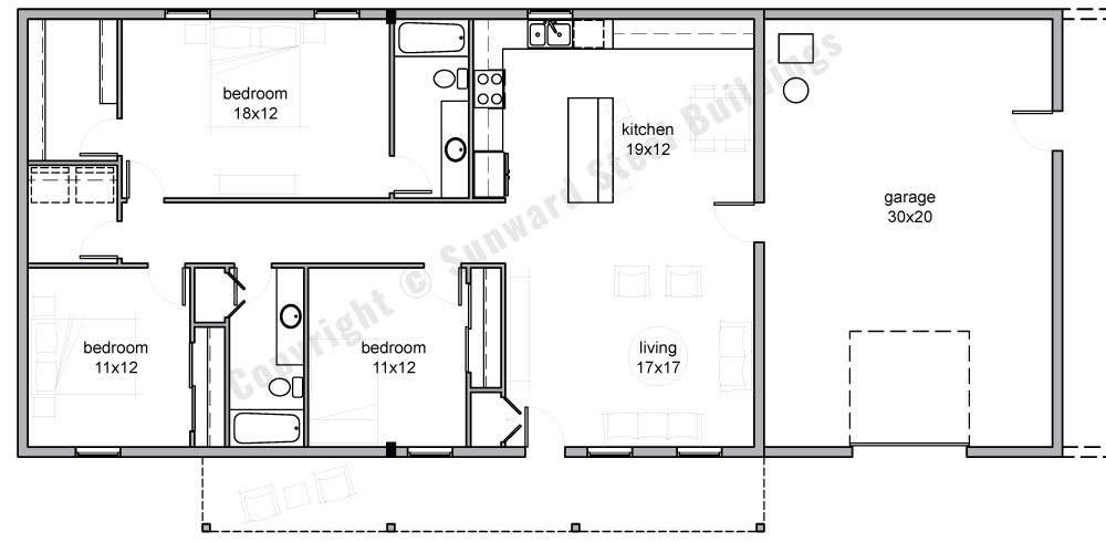 Simple 2 Bedroom Barndominium Floor Plans Viewfloor co