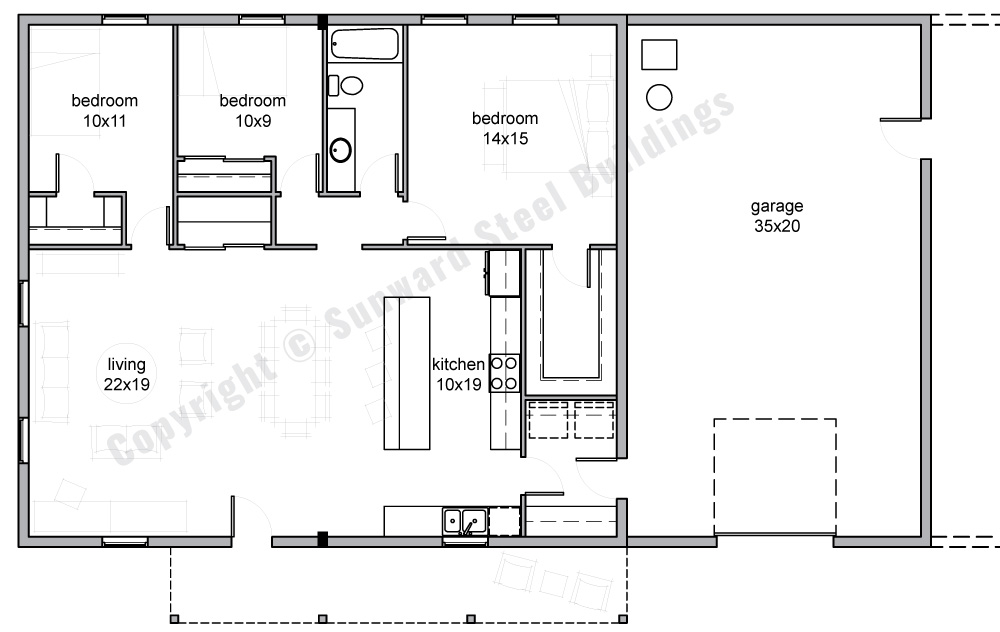 Custom Prefab Steel Home Floorplans