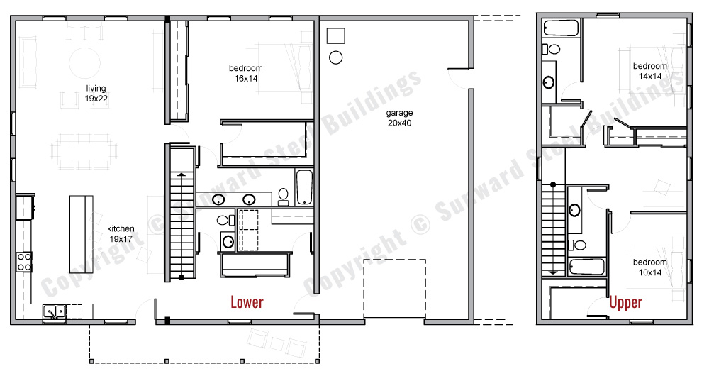 60x40 Barndominium Floor Plan