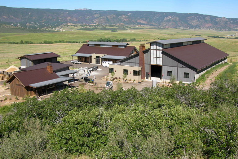 steel equestrian facility in Larkspur, Colorado