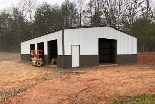 pre-engineered steel shop and garage building to a customer in Rock Hill, South Carolina