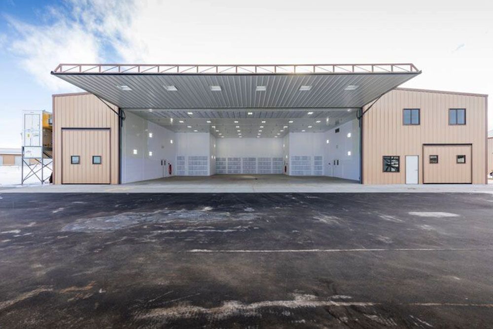 Steel Airplane Hangar In Minnesota