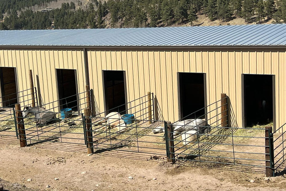 Woodland Park steel equestrian building