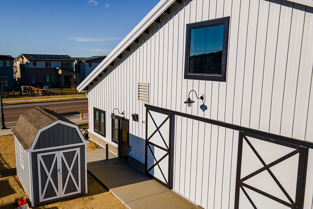 Metal School Building In Reunion, Colorado