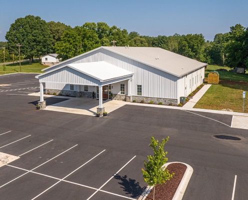 custom steel church for a congregation in Newton, North Carolina