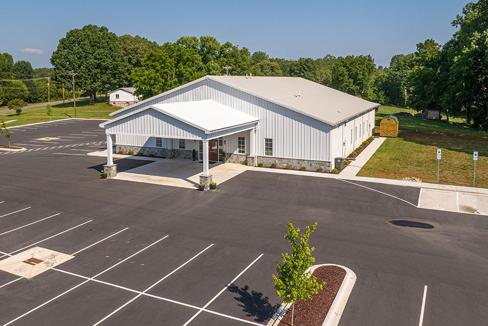 custom steel church for a congregation in Newton, North Carolina