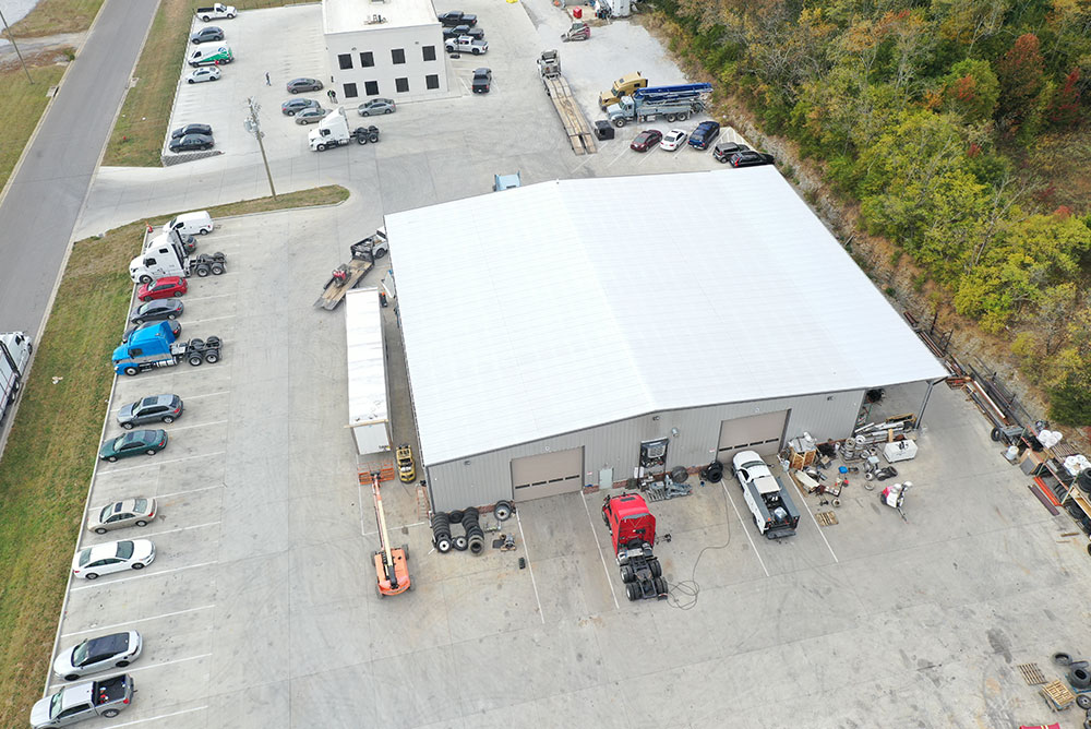 Steel warehouse in Nicholasville, Kentucky - Aerial view