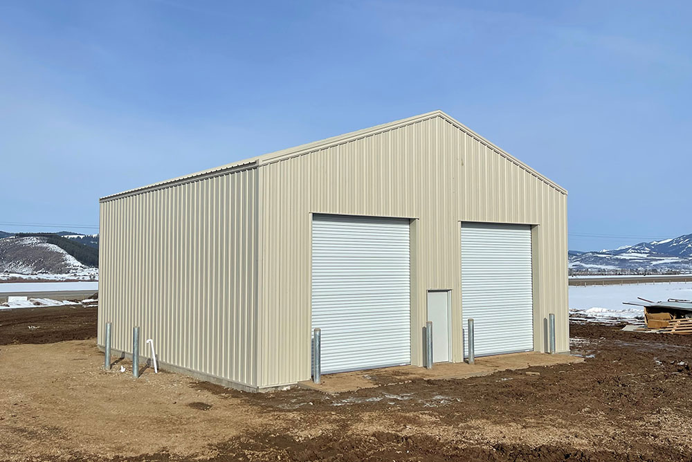 steel garage building in Thayne, Wyoming